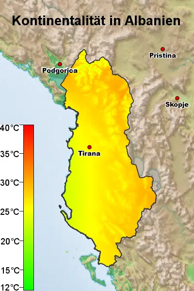 Albanien Kontinentalität