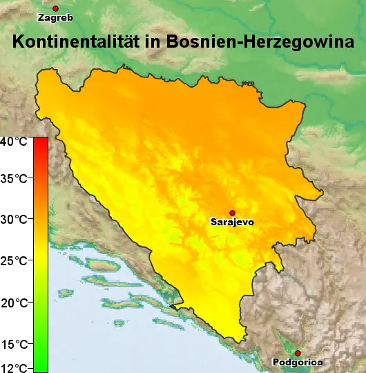 Bosnien-Herzegowina Kontinentalität