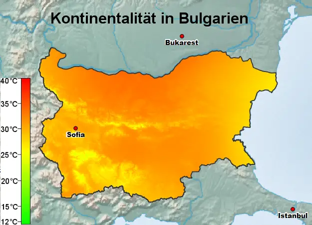 Bulgarien Kontinentalität
