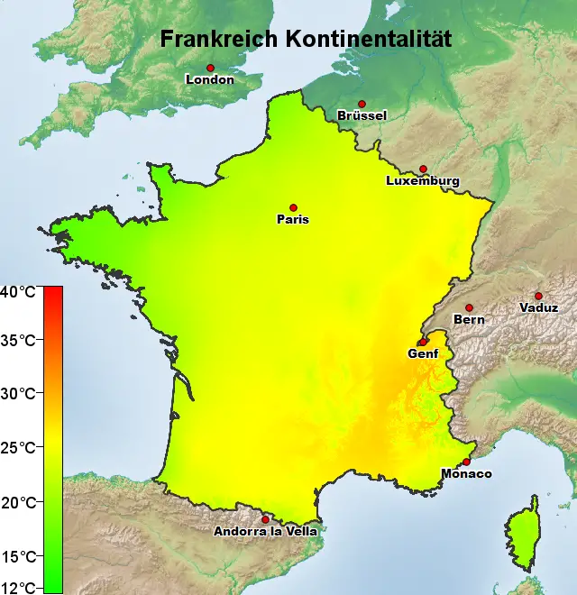 Frankreich Kontinentalität