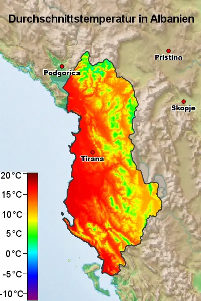 Albanien Temperatur