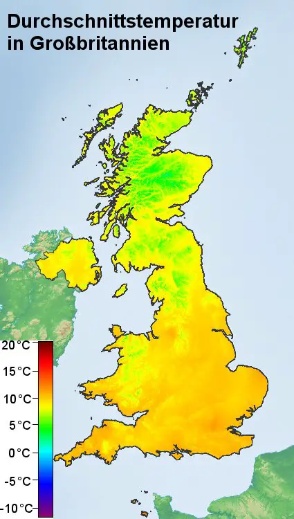 Großbritannien Temperatur